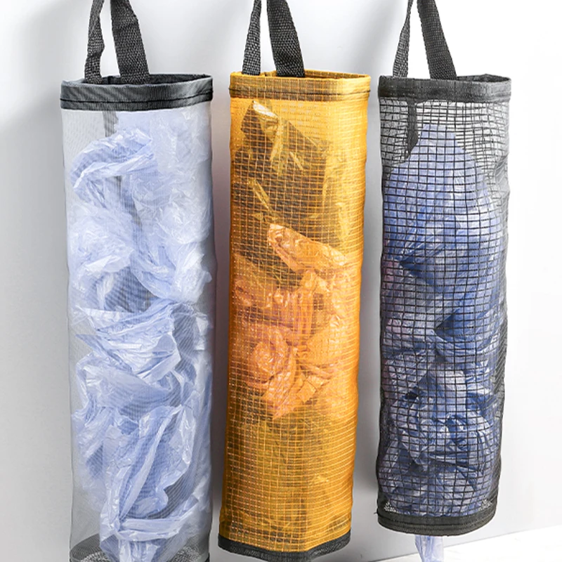 

Home Grocery Bag Holder Wall Mount Holder Dispenser Hanging Storage Trash Garbage Plastic Bags Holder Kitchen Garbage Organizer