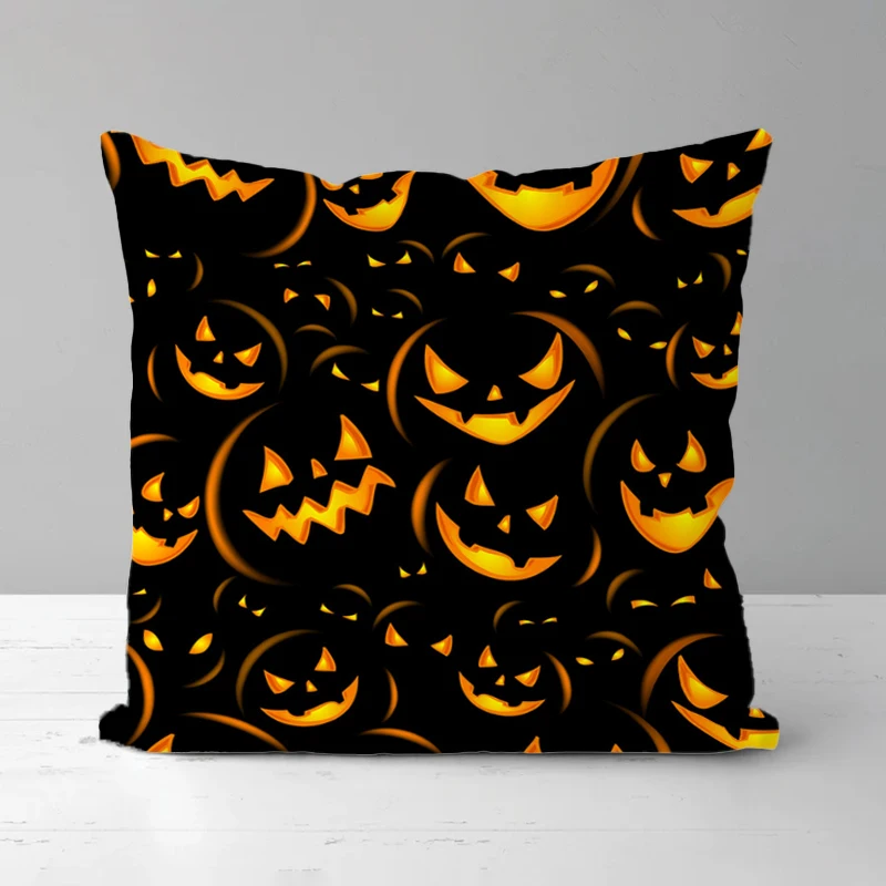 

Throw Pillow Covers Decorative Kawaii Halloween Cute Pillowcase Cushion Cover 45*45 Pillows Decor Home Short Plush Cushions Sofa