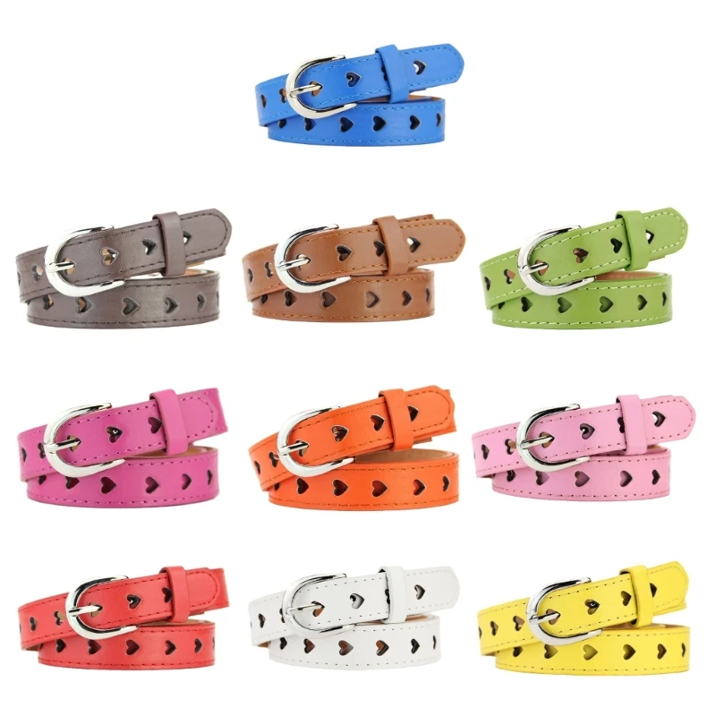 

28TF Women Belt Cowgirl Buckle Belt Hollows Heart Belt Jeans Belt Leather Belt Girdle