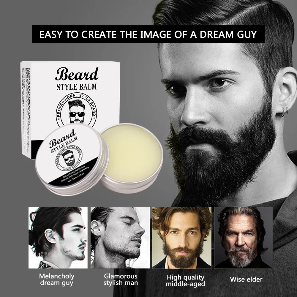 

peimei Beard Cream Aluminum Box Nourishing soft shape care beard wax for men