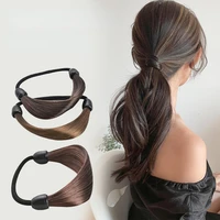 fashion wig braided hair band for women pigtail type rubber bands korean style hair ring for girl hair extension ponytail holder