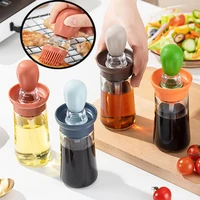 2 in 1 oil spray bottle with silicone brush dropper measuring oil dispenser bottle for kitchen baking bbq grill pastry brushes