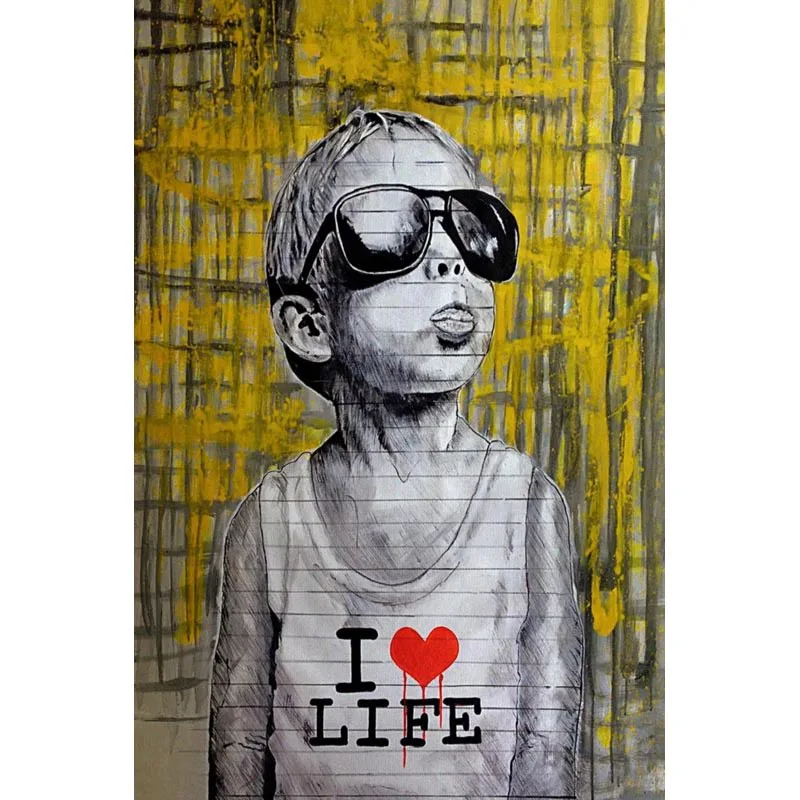 

I Love Life Art Poster Canvas Fabric Modern Printing Wall Decor Poster Picture For Living Room 0314