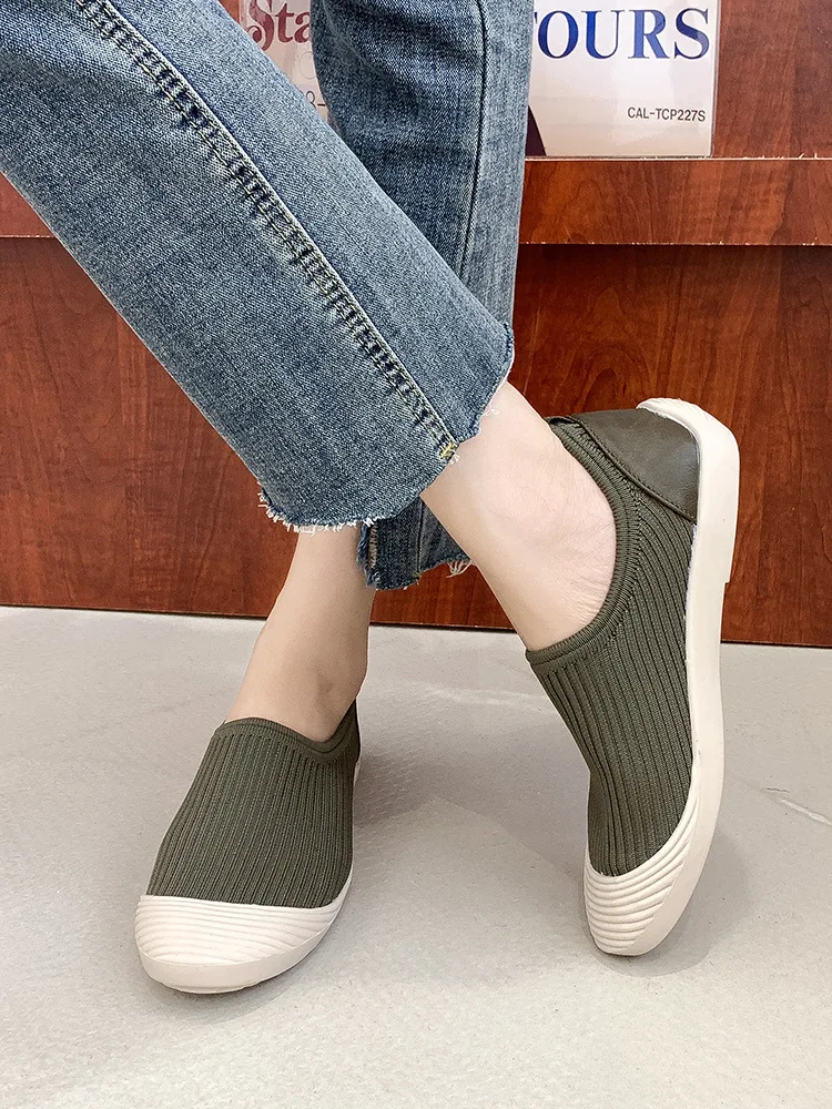 Comfortable Flat-Bottomed Women's Shoes Spring and Breathable Mesh Casual Vulcanized Shoes Women Work Loafers Casual Flats Shoes