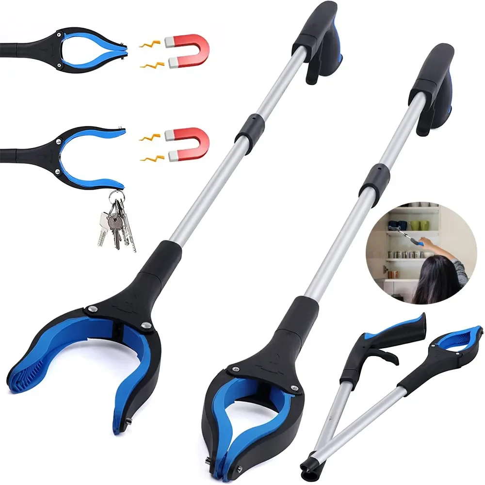 

Grabber With Foldable Jaw Rotating for Heavy 32" Reaching Claw Pickup Grab Elderly Duty Long Tool Opening Reacher