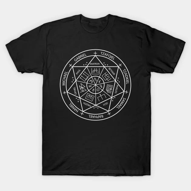 

2021 Men/Women's Summer Black Street Fashion Hip Hop Seal of the Seven Archangels T-shirt Cotton Tees Short Sleeve Tops