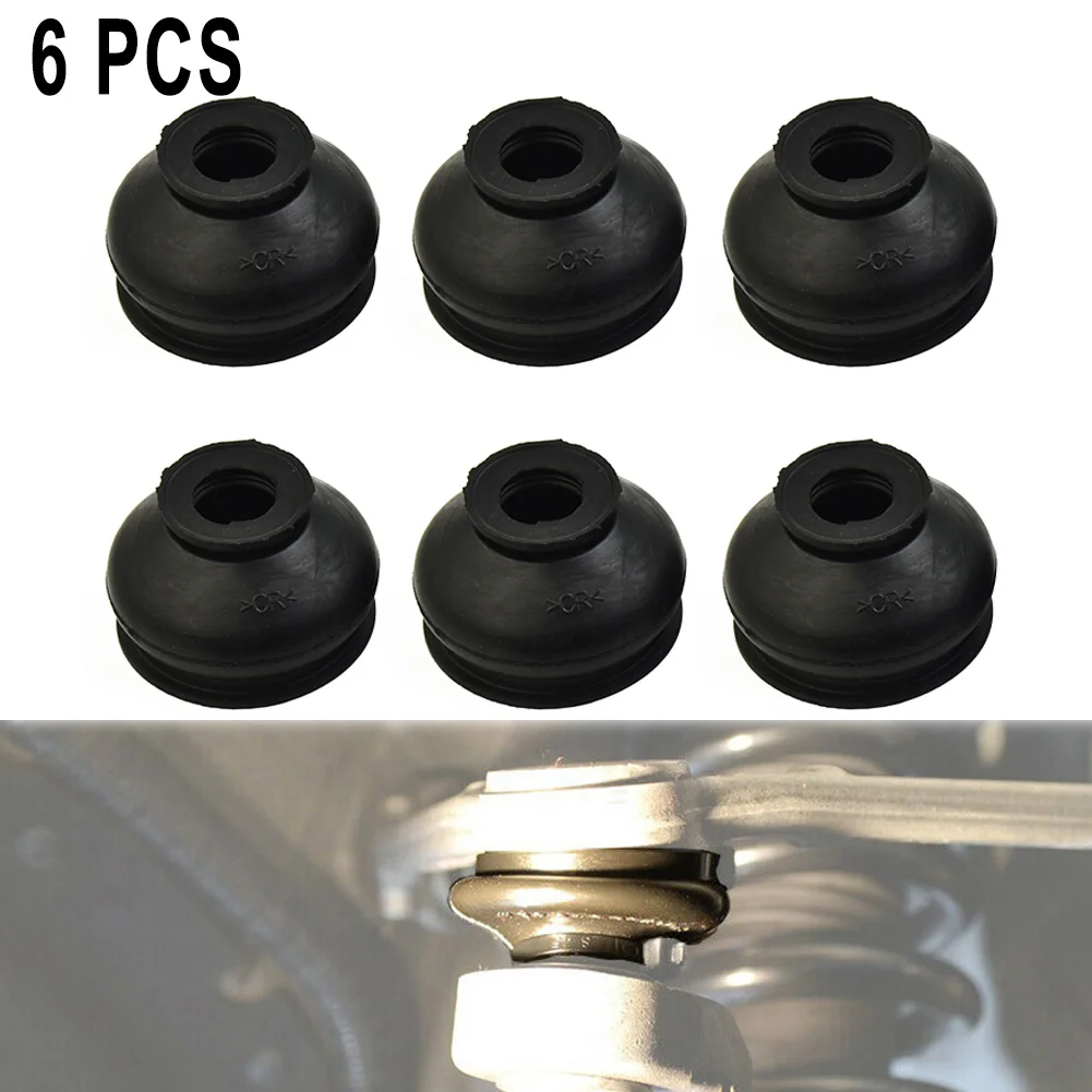 

6pcs Universal HQ Rubber Tie Rod End Ball Joint Dust Boots Dust Cover Boot Gaiters Black Car Suspension & Steering Accessories