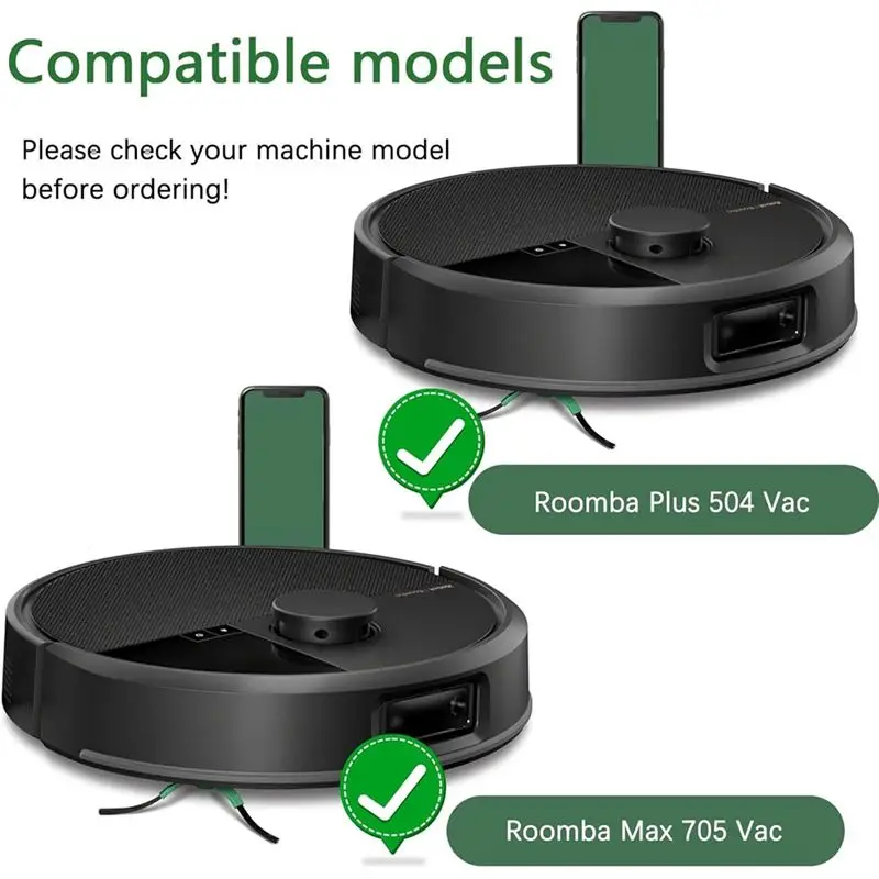 Фото Оригинальные стандартные запасные части для Irobot Roomba Max 705 и Plus 504 Vac - основная щетка, боковая щетка, мешок для сбора пыли и фильтр (аксессуар K) №2