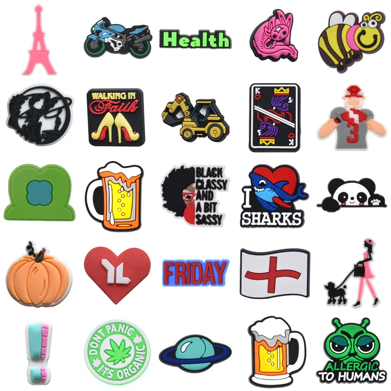 

Decorations for Crocs Gifts Wholesale Bulk Shoes Accessories Set Jeans Boy Men Packs Girl Shoe Charms Women Charm Kids Para Pins