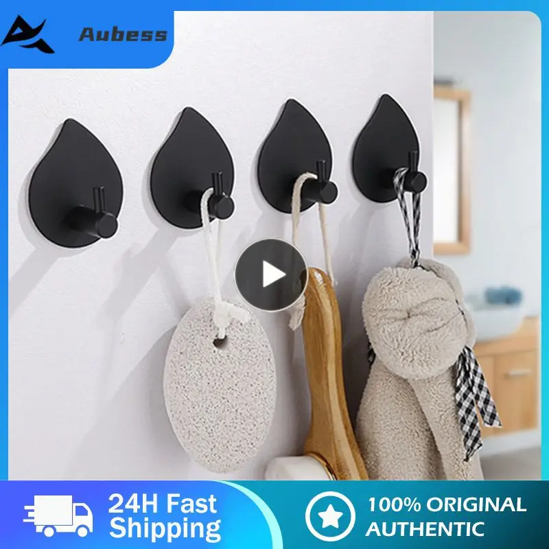 

5/8/10PCS Stainless Steel Self Adhesive Hook Waterproof Drip Shape Towel Hanger Wall Storage Holder For Home Bathroom Storage