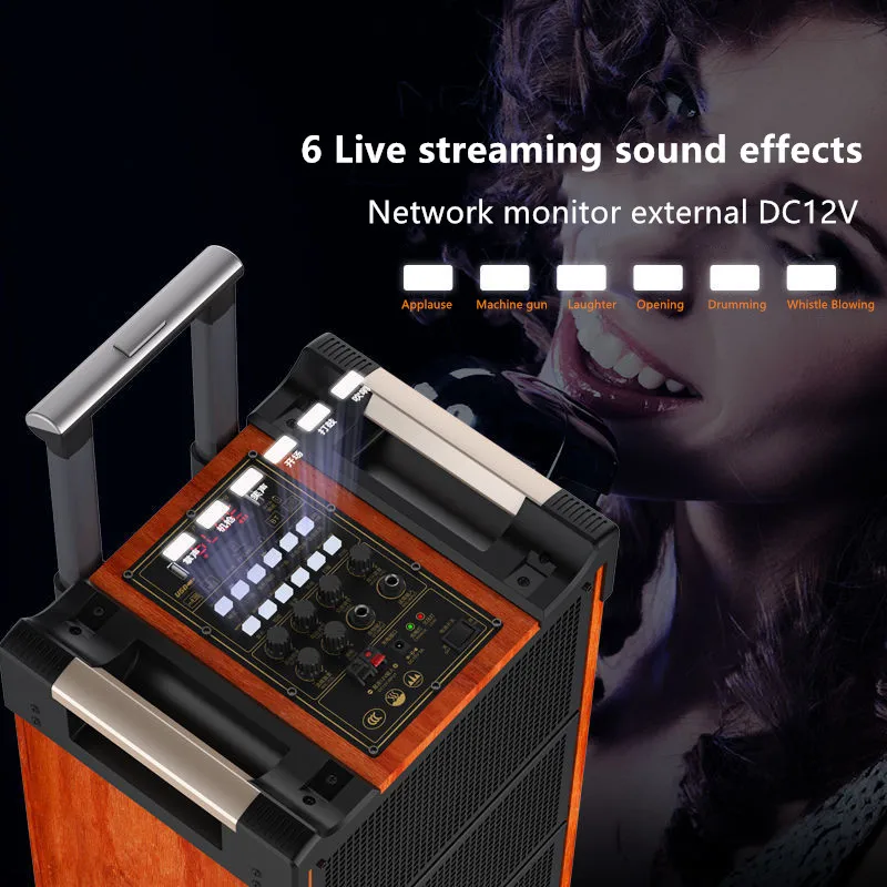 Новая деревянная 12-дюймовая трехсторонняя звуковая карта аудиосистема уличная