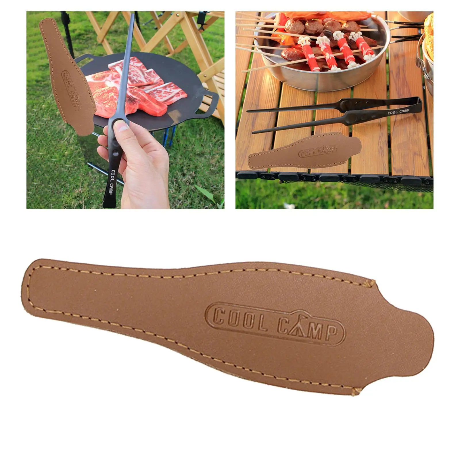 

Barbecue Tongs Leather Cover Storage Bag Ultralight Camping Tools