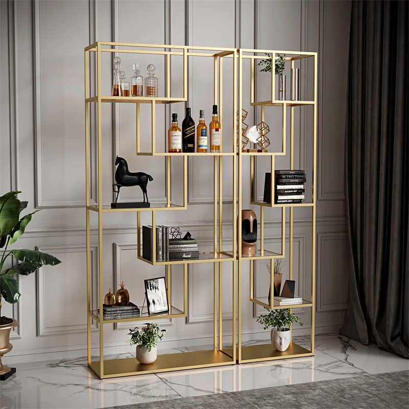 

Nordic Light Luxury Flooring Goods Live Broadcast Shelves Living Room Office Simple Partition Display Bookshelf Cabinet