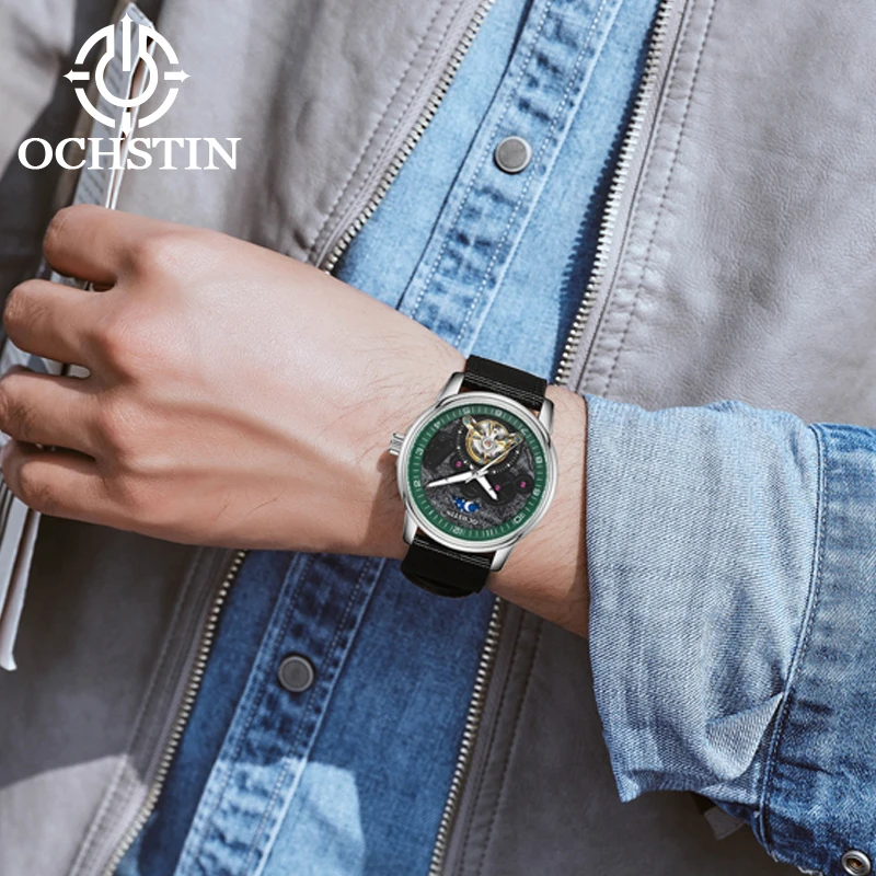 Мужские механические наручные часы OCHSTIN Tourbillon серии Commander, спортивно-повседневные часы с высококачественным нейлоновым ремешком. (art.: 3920dd20498aa) - 3920dd20498aa