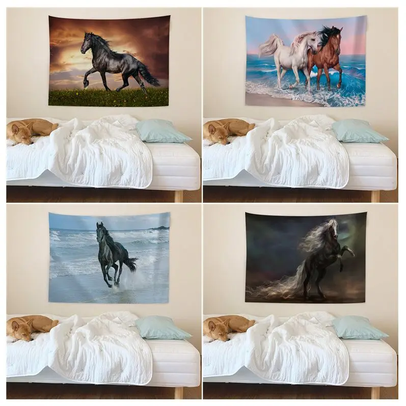 

Horse Tapestry Art Printing Japanese Wall Tapestry Anime INS Home Decor