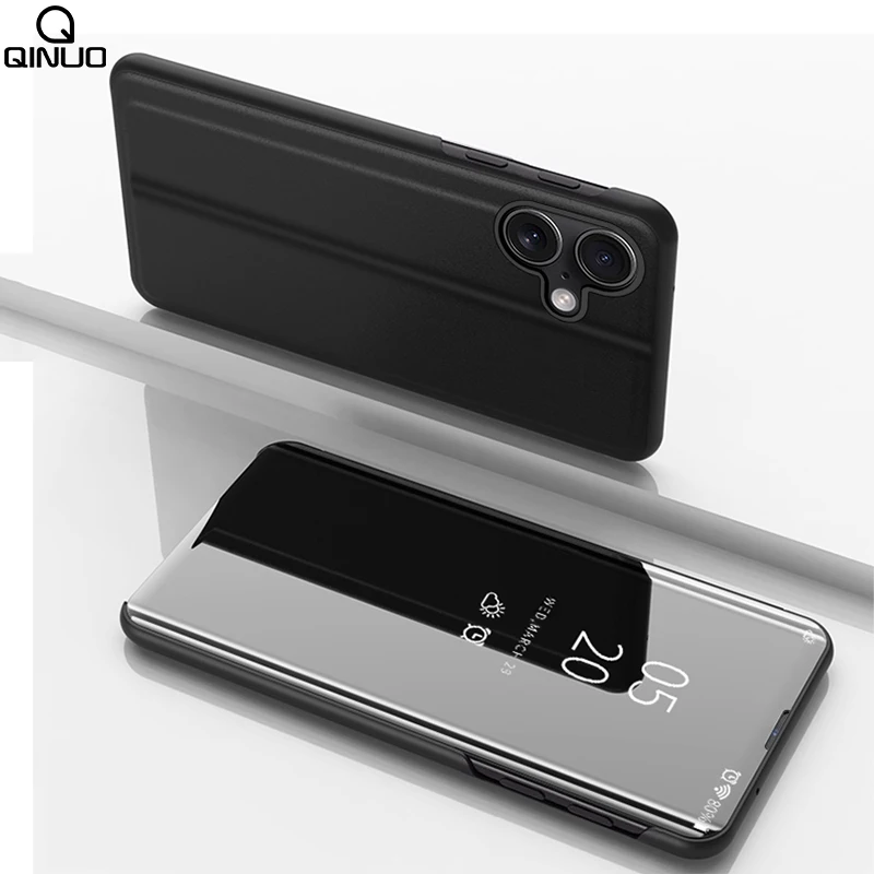 Изогнутый зеркальный кожаный чехол для iPhone 16 15 14 13 12 11 Pro Max 8 7 Plus XS XR X SE