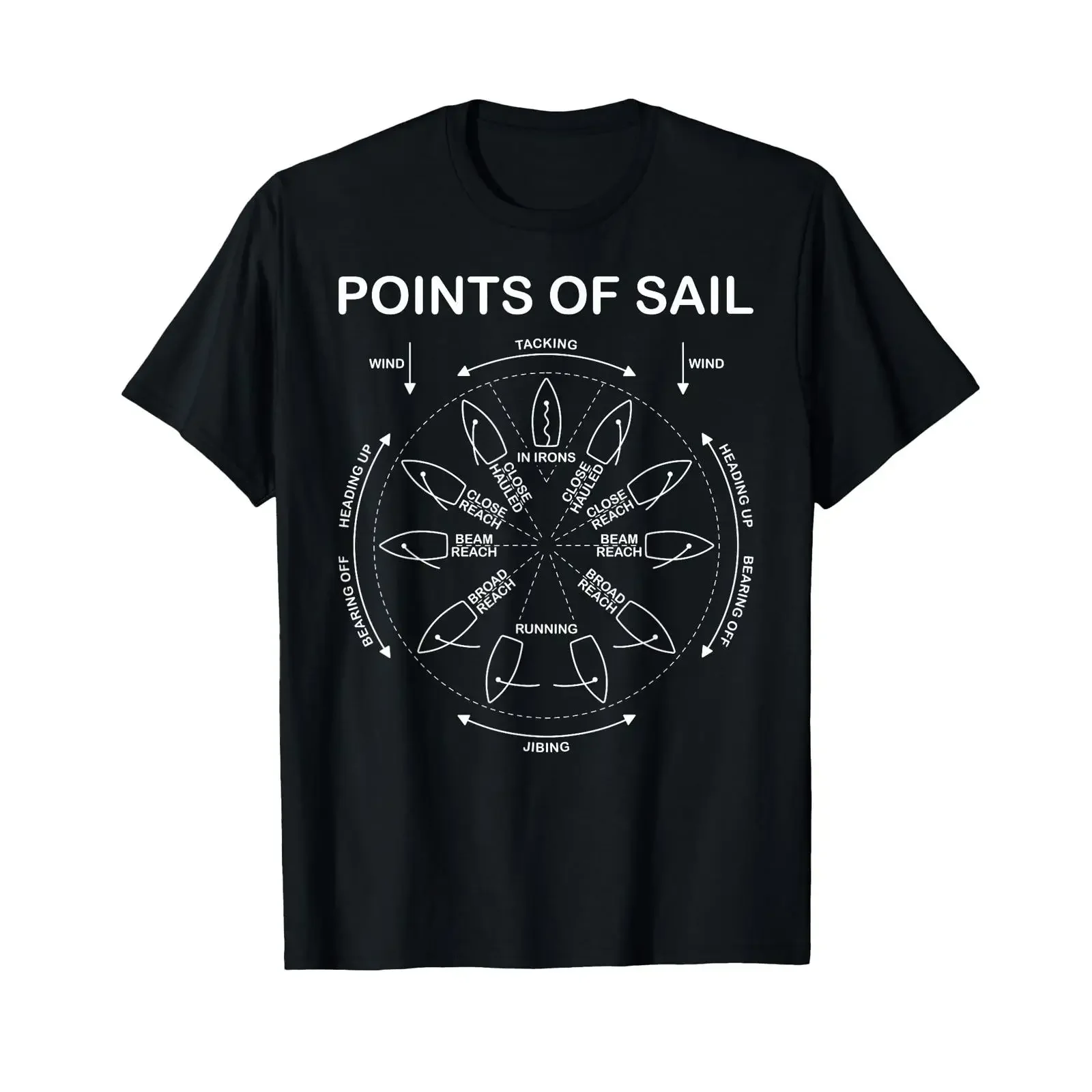 Фото Футболка Points Of Sail Manoeuvre Sailing Ship Sailor, винтажная, с эффектом потертости, дизайнерская одежда, стильная, повседневная, дышащая, унисекс №1