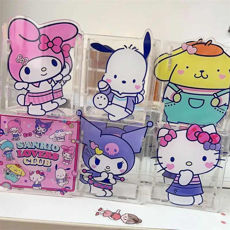 

Sanrio Kuromi Pen Holder Cartoon Pochacco Hello Kitty Anime Student Desktop Pencil Storage Box Makeup Brush Storage Bucket Gifts