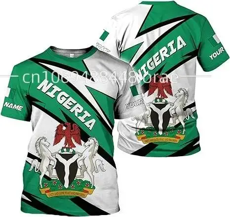 2024 футболка с эмблемой нигерийского флага 3D Мужская одежда женская для фаната y2k