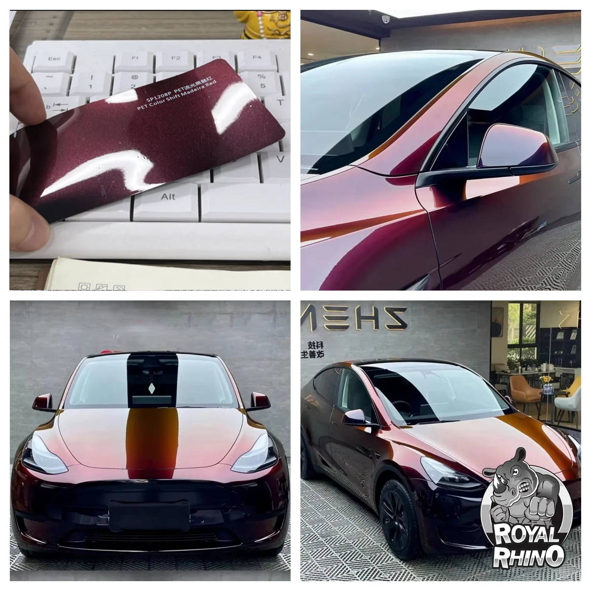 ПЭТ супер глянцевая металлическая пленка Madeira Magic Color Shift Rainbow Drift черная красная