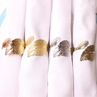 12pcs creative leaves feather napkin ring buckle holders for wedding party festivals dinner table decoration wholesale