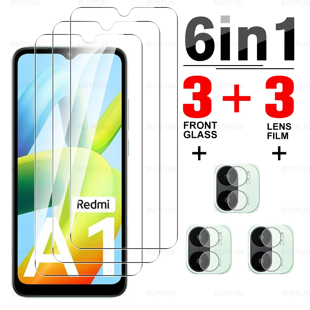 

6 в 1 Защитная пленка для экрана камеры Redmi Redmy A1 4G 6,52 дюймов HD полное покрытие защитная пленка из закаленного стекла для Xiaomi Xaomi Redmi A1