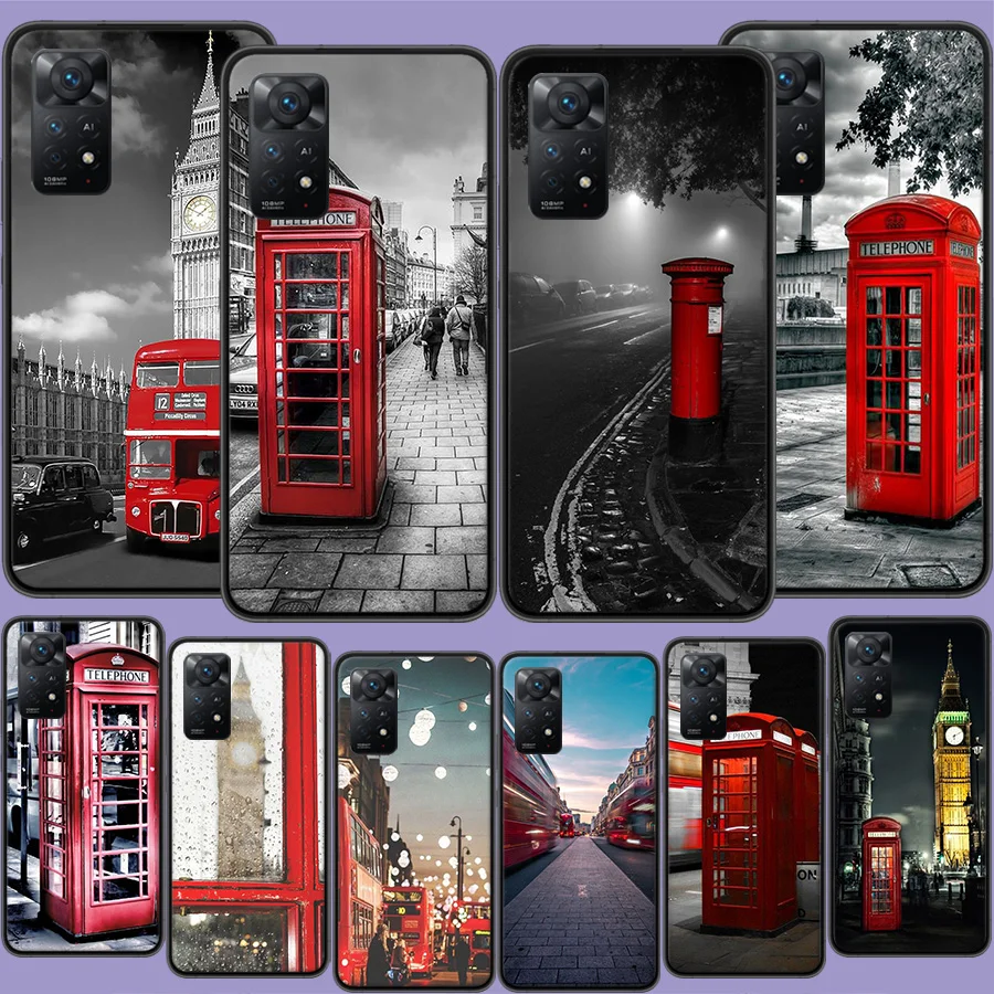 london Bus England Telephone Phone Case For Xiaomi Redmi 10A 10C 10 9 Prime 8 7 6 10X 9A 9C 9T 8A 7A 6A S2 K20 K30 K40 Pro Capa