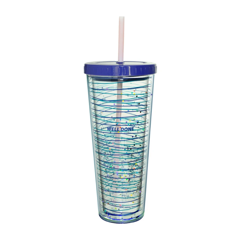 

With Straw 720ml Large Capacity Gift Sport Home Office Water Cup Fashion Travel Portable Drinking Double Wall Insulated Thermal