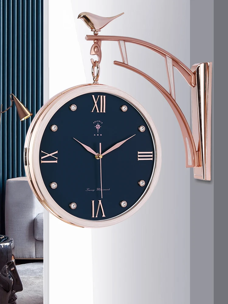 

Luxury Creative Wall Clock Modern Design Bedroom Silent Nordic Double Sided Simple Wall Clock Living Room Reloj Pared Home Decor