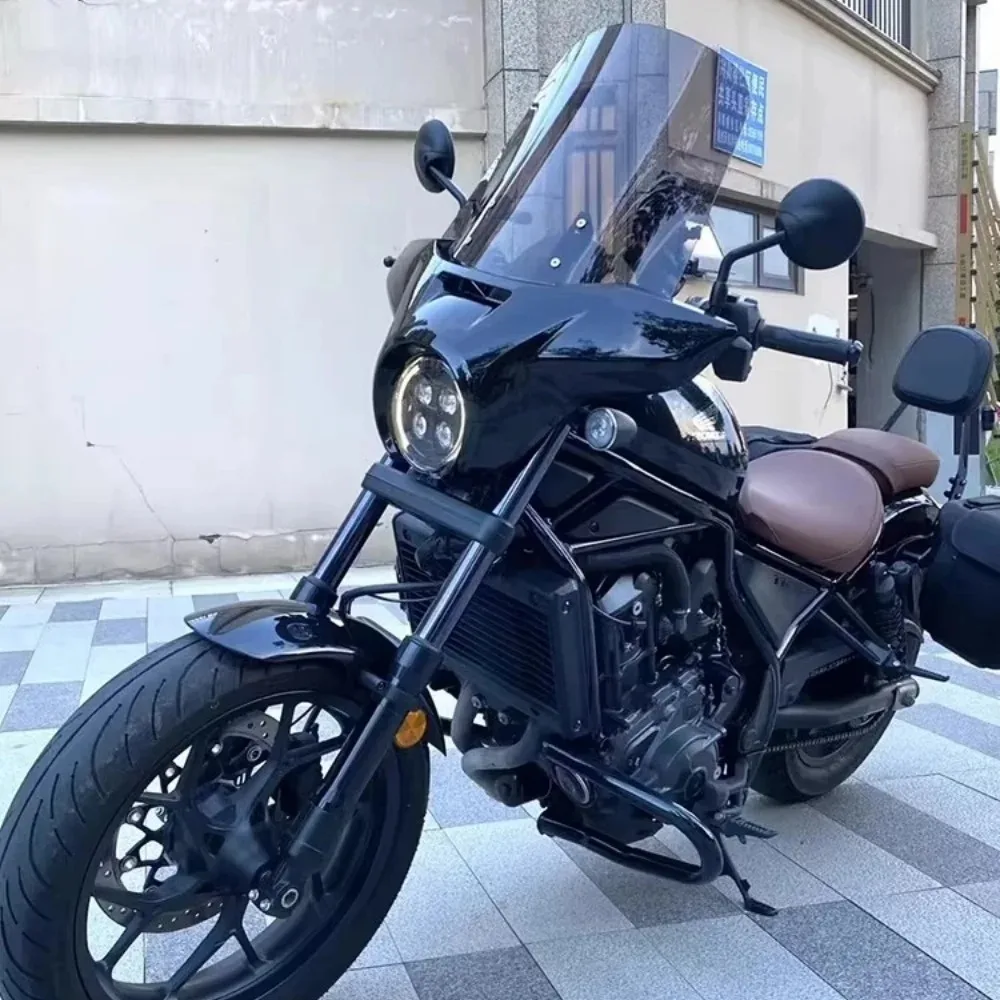 Фото Для Honda CM1100 Rebel 1100 2021-2024: Увеличенное ветровое стекло (Parabrisas Parabrezza) для мотоциклов, аксессуары, модифицированные детали для CMX 1100 №5