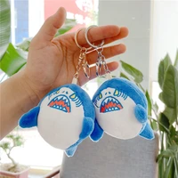 11cm mini sea animals cartoon shark plush keychain children stuffed toy mini pendant bag keychain soft plush toy shark kids toys