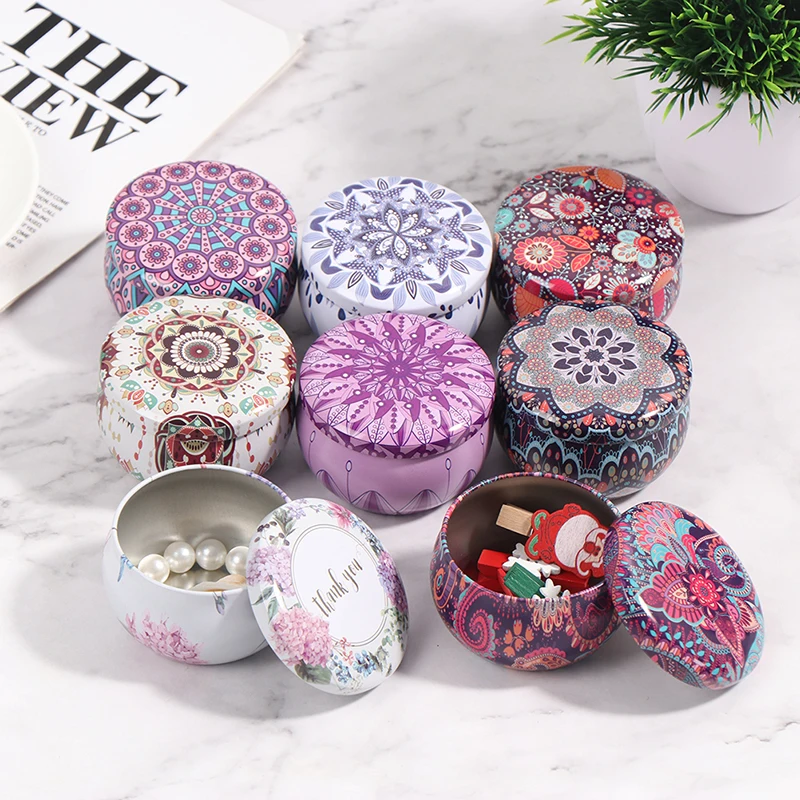 

8 Styles Drum-shaped Candy Cookie Box Festive Party Supplies Rose Tea Pot Tin Box Small Fresh Home Garden Personality Candy Box