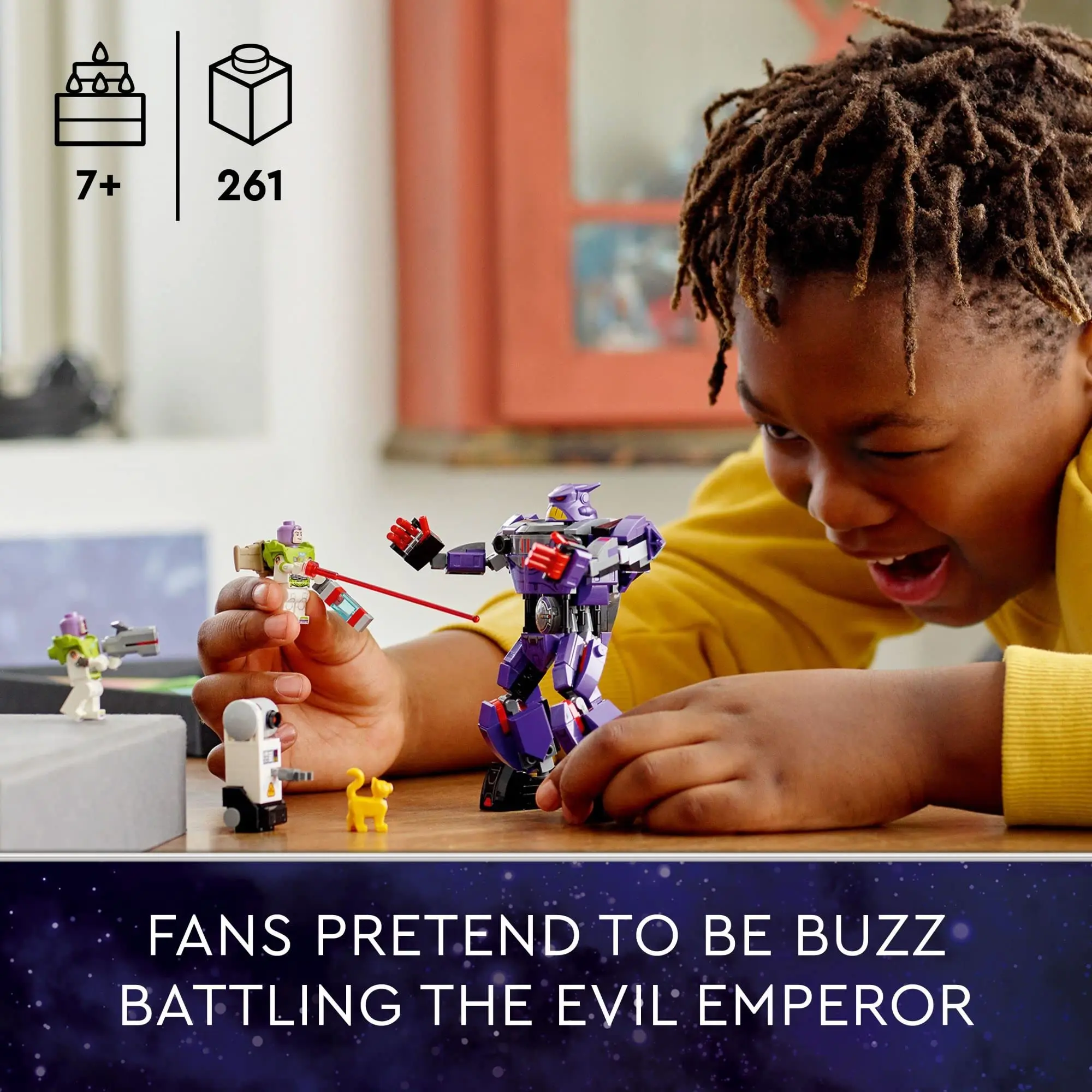 Фото LEGO Disney и Pixar's Lightyear Zurg Battle 76831 Строительная игрушка-робот с минифигуркой Mech Buzz с лазером, реактивный рюкзак, 261 шт. №4