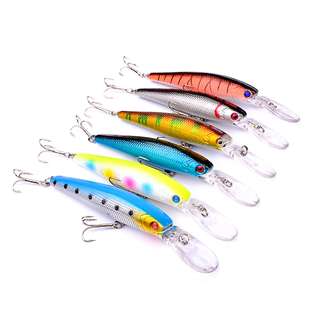 

1Pcs Floating Wobblers Minnow Fishing Lure 125mm 14g Crankbait Artificial Hard Bait Bass Lure Plastic Fish Fishing Tackle