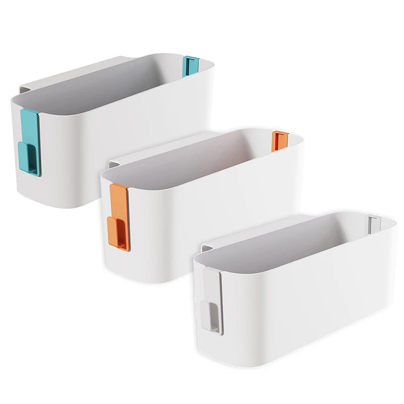 

Bedside Plastic Storage Caddy with Removable Hook Hanging Basket Sundries Organizer Box Holder Shelf for Dorm Room Baby Bed