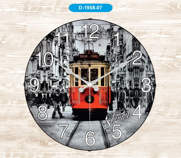 

Galaxy d1-958-07 Bombe mica glass wall clock taxi Modern stylish design decor silent desktop clock gift home office garden decoration