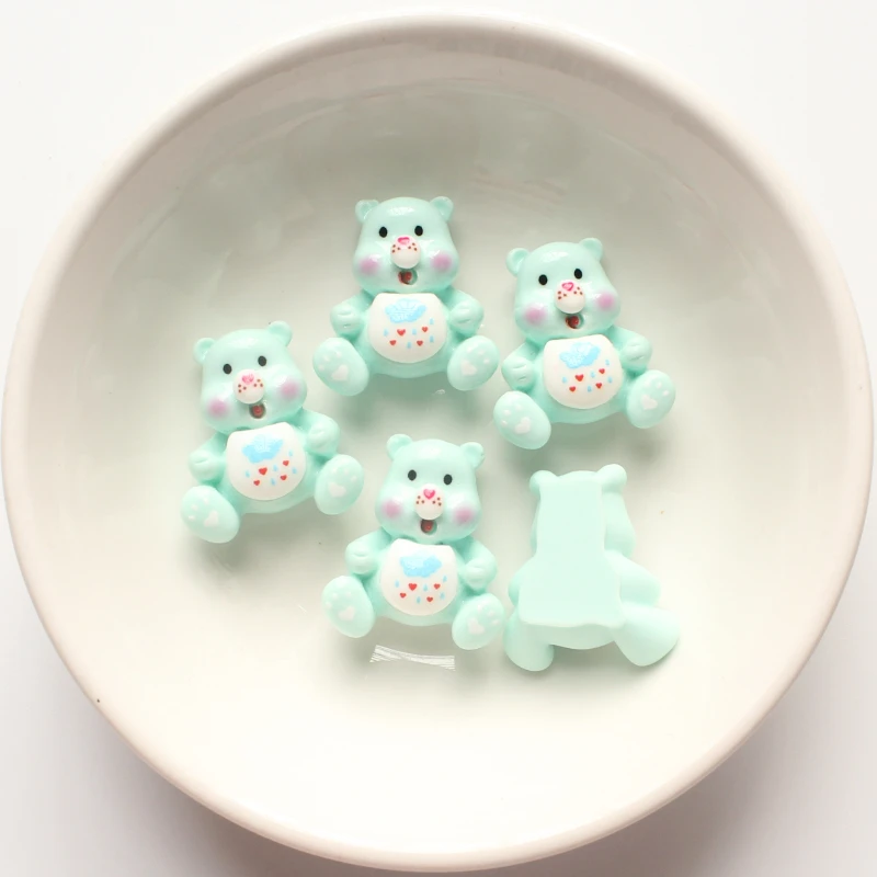10 шт. 25*27 мм мультяшный медведь резиновые животные с плоской спинкой Скрапбукинг