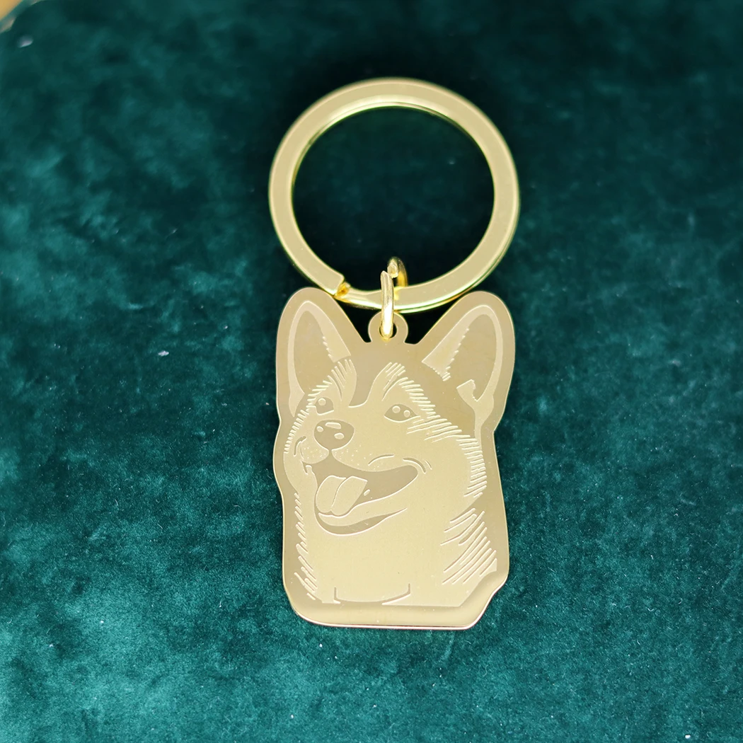 Брелок QIMING из нержавеющей стали для женщин милая бижутерия в виде собаки Шиба-ину