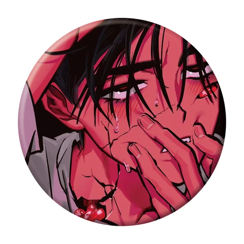 Эмалированная брошь с инопланетянином