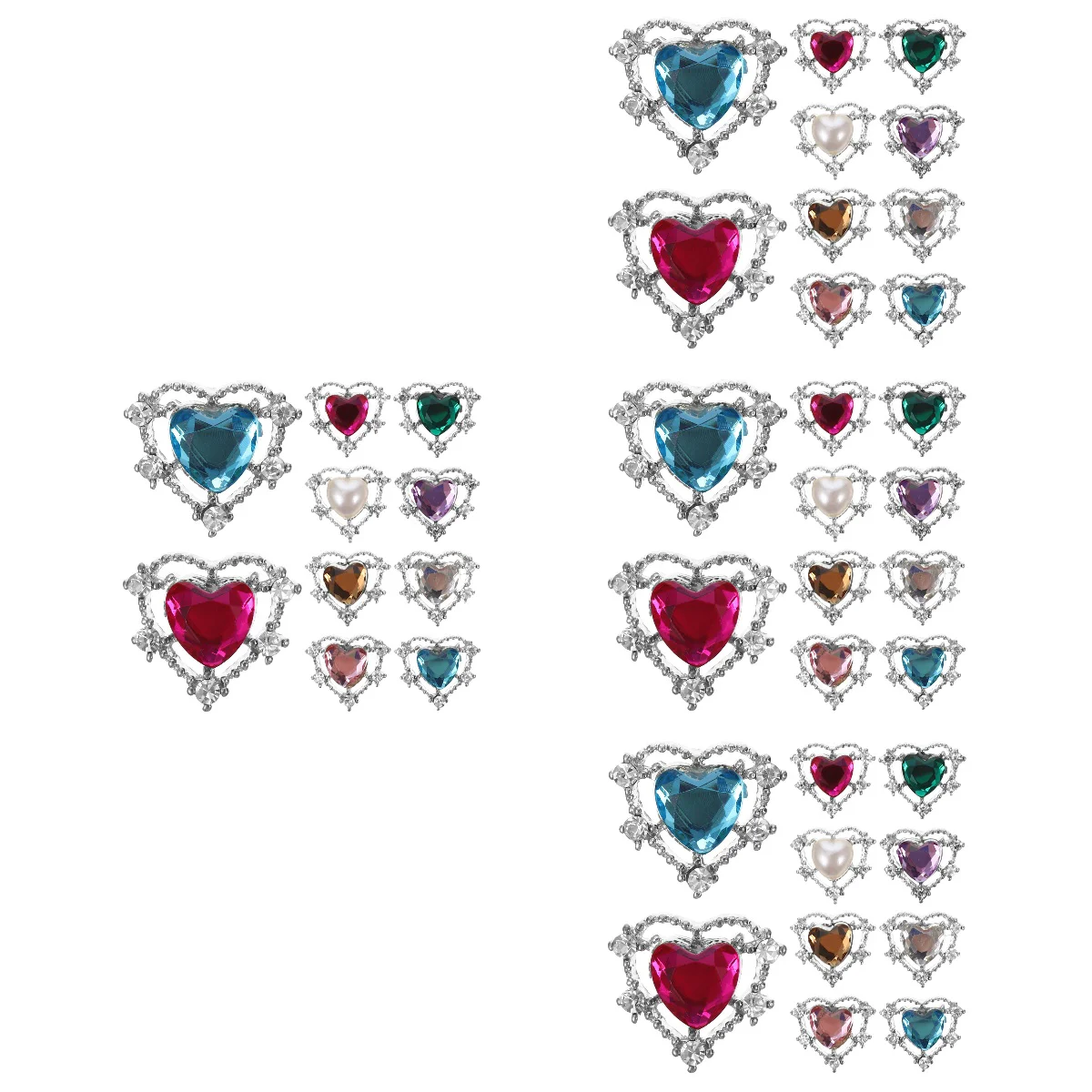 

40 DIY Manicure Decor Nail Heart Shape Charms Girl Nail DIY Charms