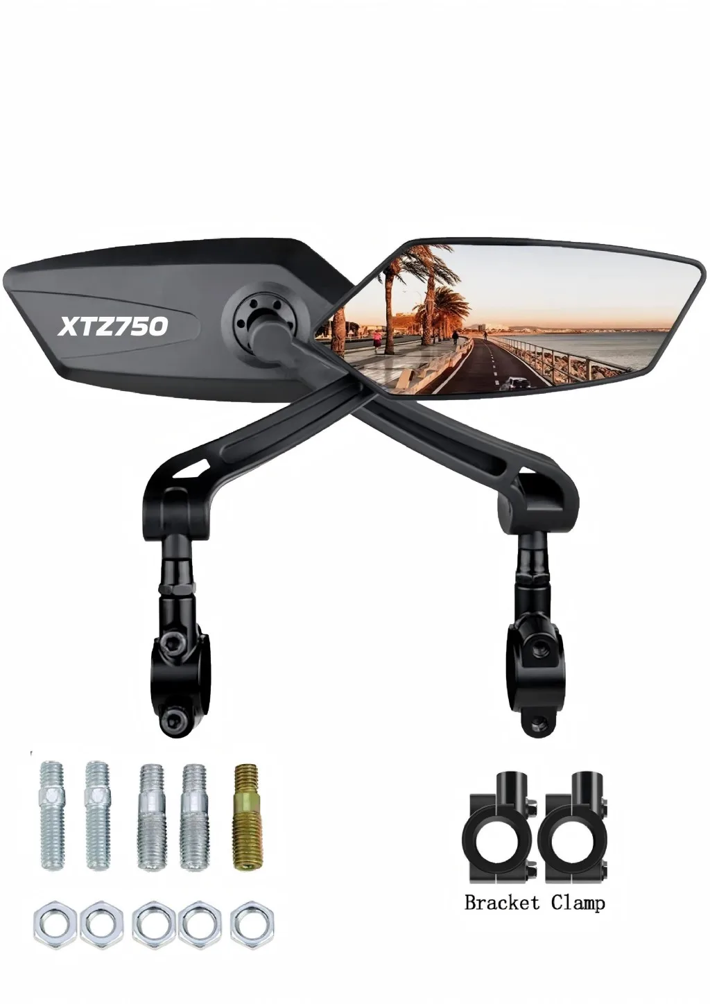 

Зеркало для мотоцикла YAMAHA XTZ750 XTZ 750 SUPER TENERE 2018 2019 2020 2021 2022, регулируемое зеркало заднего вида, простая установка