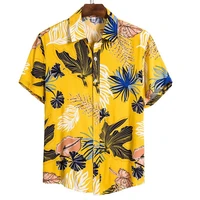 luxury cardigan summer mens shirts men hawaiian camicias casual one button wild shirts printed shirt short sleeve blouses tops