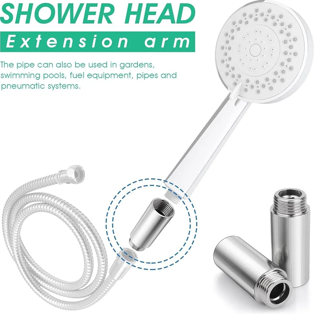 

Bathroom Products Plumbing Fixture 10-60mm Shower Head Extension Pipe Stainless Steel Bathroom Shower Extensio Building Hardware