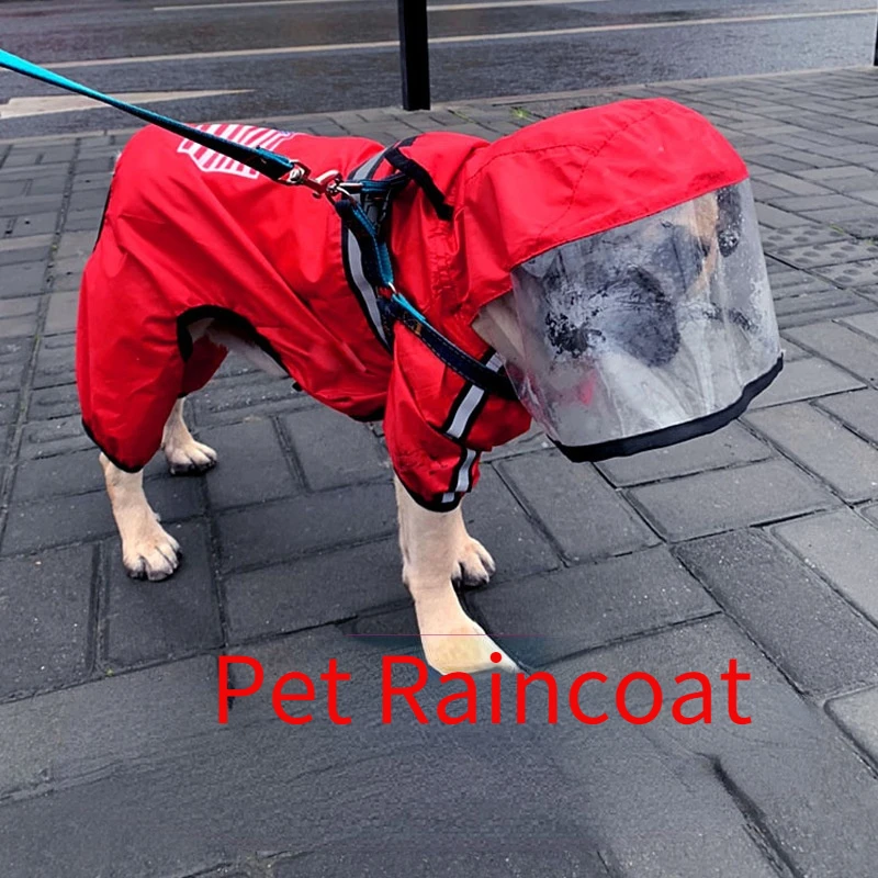 

Pet Dog Raincoat Waterproof Detachable Rain Jacket Dogs Water Resistant Clothes for Dogs Fashion Patterns Pet Coat for Rainy Day