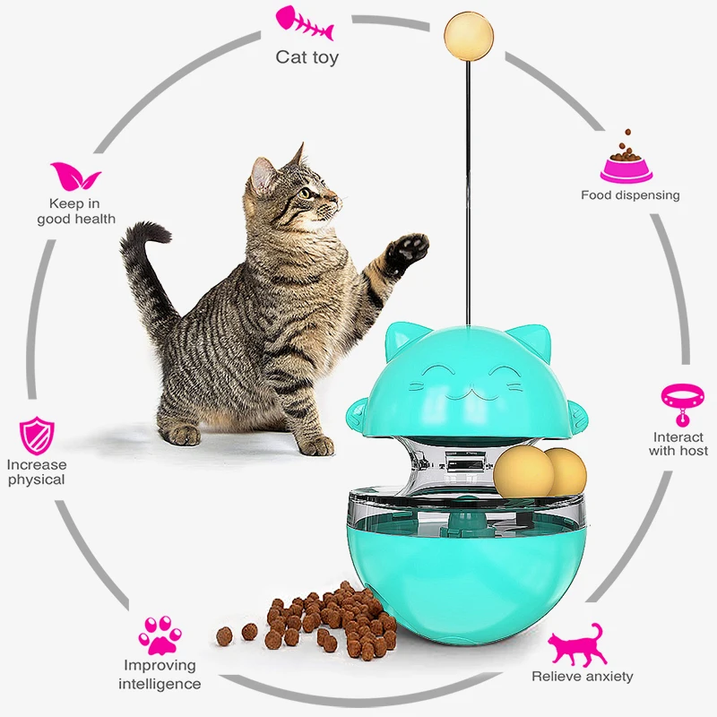 

Pet Dog Cat Toys Food Dispenser Puppy Kitten Tumbler Feeder Shaking Leakage Food Ball Fun Bowl Container Exercise Training Toys