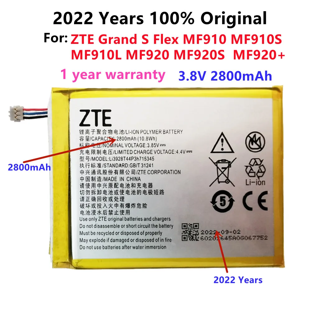 

3.8V 2800mAh LI3823T43P3h715345 For ZTE Grand S Flex / For ZTE MF910 MF910S MF910L MF920 MF920S Battery