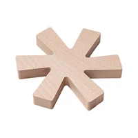 insulation pad convenient reusable high hardness wooden snowflake insulation pad for camping plate mat insulation pad