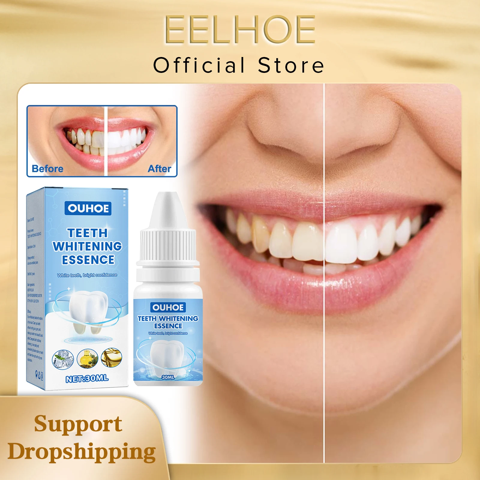 

Teeth Whitening Serum Oral Hygiene Cleaning Gel Remove Plaque Stains Improve Yellowing Tooth Bleaching Essence Dental Care 30ml