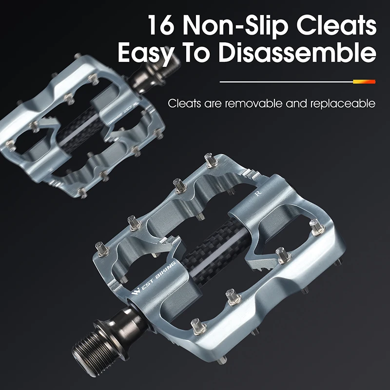 

WEST BIKING Ультралегкая углеволоконная ось, 3 подшипника, велосипедная педаль, полый педаль, дорожный велосипед, алюминиевый сплав, противоскользящая подножка