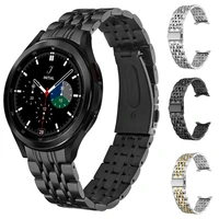 dual color stainless steel strap for samsung galaxy watch 4 classic 46mm 42mm metal watch band replacement accessories